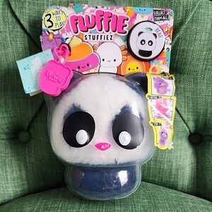 Fluffy Stuffiez Panda Plush Toy - Black and White
